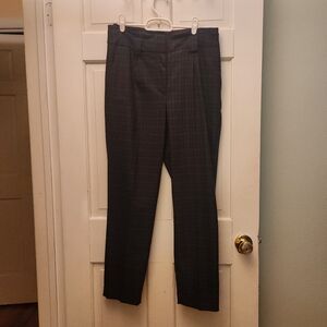 Express Ankle High Rise Plaid Work Pant
